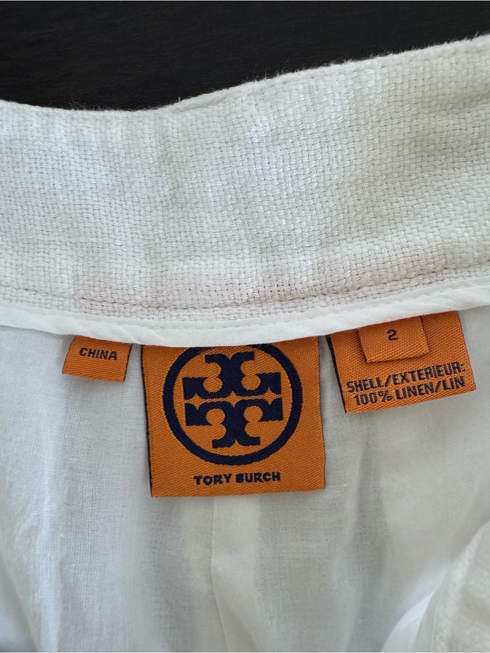 Tory Burch White Linen Cropped Wide-Leg Pants | Size 2 - Picture 7 of 9